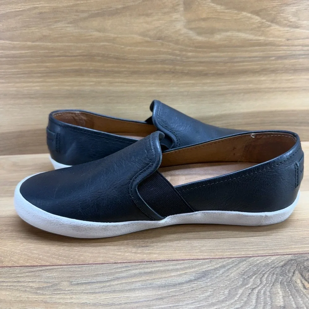 Frye Dylan Black Leather Slip On‎ Womens 7 M Low Top Sneakers